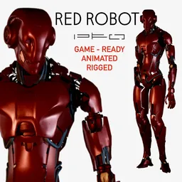 Red Cyborg Robot