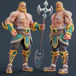 Stylized Viking Barbarian Warrior