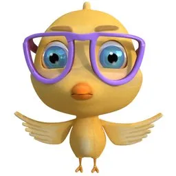 Chicken cute-glasses