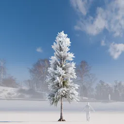 Pine tree with snow