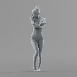 Lowpoly Topless Woman