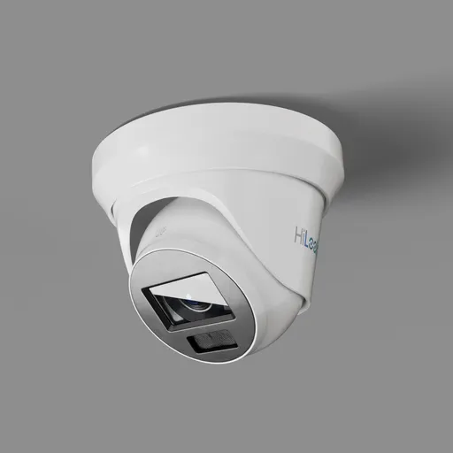 Detailed Blender 3D model of a turret-style security camera with realistic textures and design.