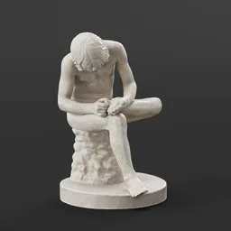 statue of Classic Boy With Thorn
