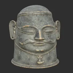 Weathered Ancient Khandoba Deity Mask