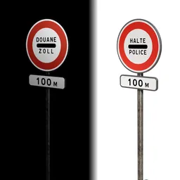 Road sign Halt French std (B4/5)