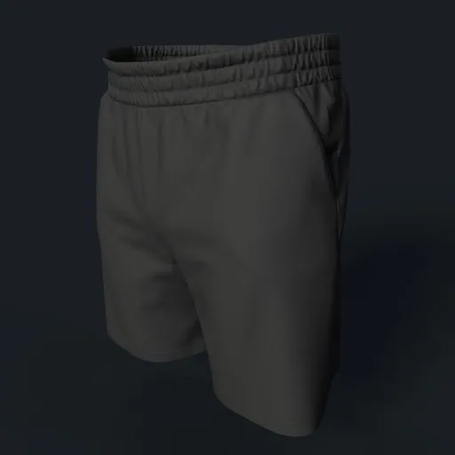Black Cotton Shorts with Pockets