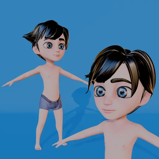 Stylized Cartoon Child Boy Character - Rigged (Rigify)