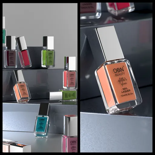 Nail paint decorations mockup