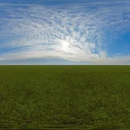 Green grass cloudy blue sky pure sky