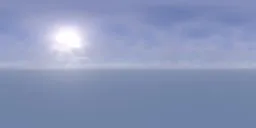 12k HDR lighting of a soft, foggy blue sky with sun peeking through, ideal for realistic scene illumination.
