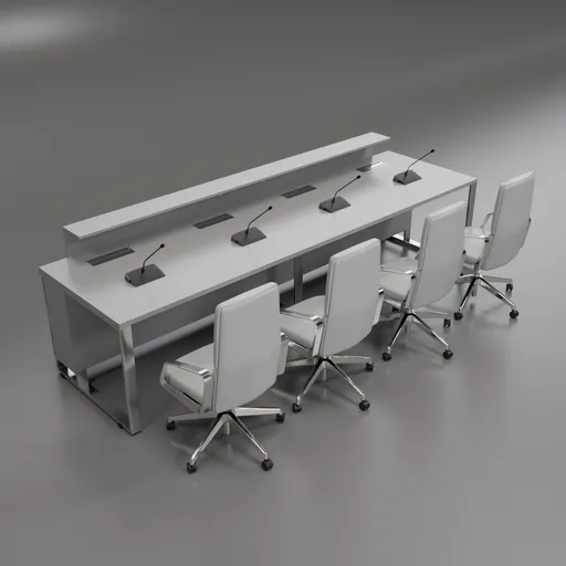 Lectern furniture set with microphones