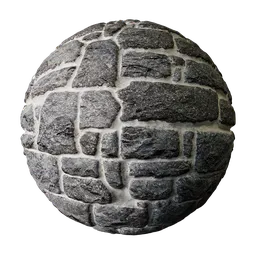 High-resolution textured PBR Stone Wall material suitable for Blender 3D and other 3D applications.