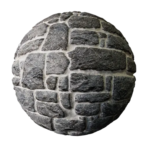 High-resolution textured PBR Stone Wall material suitable for Blender 3D and other 3D applications.