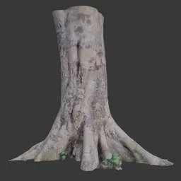 Large Tree Trunk with Buttress Roots