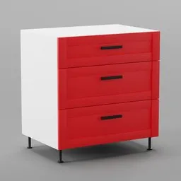 Kitchen lower cabinet 80cm (3 drawers)