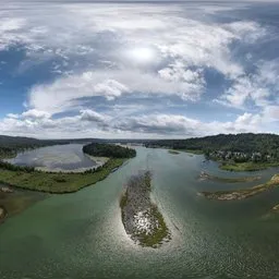 Aerial Green River Landscape Day