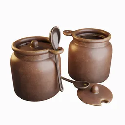 IKEA KOSSEBAR Jar with spoon