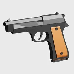 Low Poly Semi-Automatic Pistol