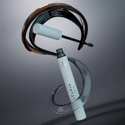 3D Blender model showcasing a floating cosmetic tube with dynamic liquid splash, ideal for product visualization.