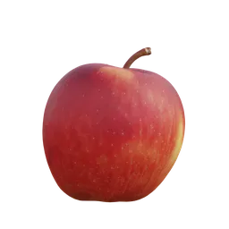 Highly detailed scanned 3D apple model with textures, suitable for Blender.
