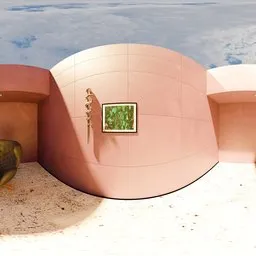 Modern Curved Pink Corridor Interior