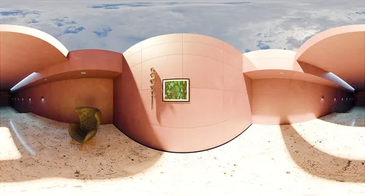 Modern Curved Pink Corridor Interior