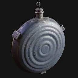 1858 US Civil-War Bullseye Canteen Blue