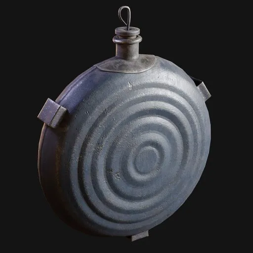 1858 US Civil-War Bullseye Canteen Blue