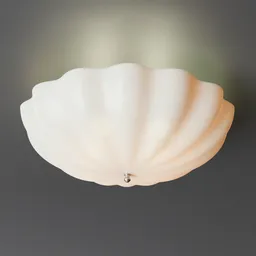 High-quality Blender 3D model of semi-flush thick glass dome ceiling light with procedural textures.