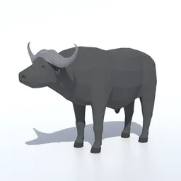Low Poly African Buffalo