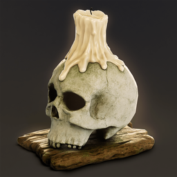 Skull with a candle