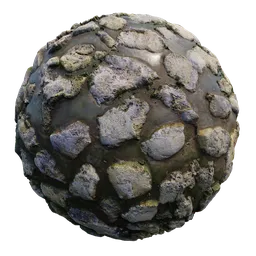 High-resolution 4K PBR texture of wet rocks with puddles, suitable for 3D Blender materials and CG art.