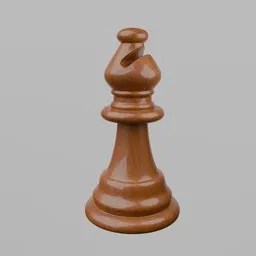 Glossy Staunton Bishop - Dark Wood