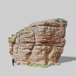 Realistic 3D sandstone cliff model with PBR textures for Blender, photorealistic environment element.