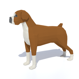 Low Poly Boxer Dog