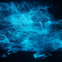 Cyberpunk Cyan Particle Wave Nebula