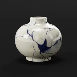 Blue Marble Ceramic Vase