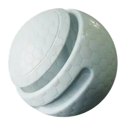 Hexa Teal porcelain PBR material for Blender 3D, reflective Zellige-style surface texture for 3D modeling.