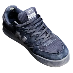 Detailed 3D model of a sneaker, highly realistic texture, suitable for Blender renderings and outdoor scenes.