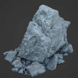 Detailed 3D model of a rocky mountain element optimized for Blender, suitable for virtual environments.