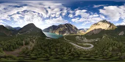 Mountain Landscape Sunny Cloudy