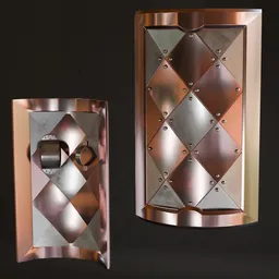 Detailed 3D shield model with high-quality metal texture, ideal for Blender war game assets and interactive designs.