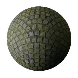 Mossy Cobblestone Fan Mosaic
