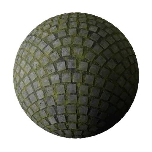 Mossy Cobblestone Fan Mosaic