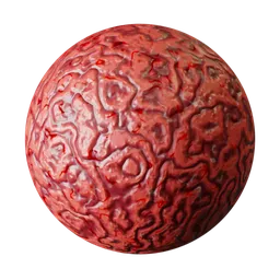 High-resolution PBR Brain Meat material for Blender 3D with a detailed organic procedural texture.