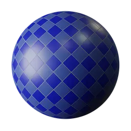 PBR vintage blue tiles texture for 3D modeling in Blender, offering a nostalgic aesthetic.
