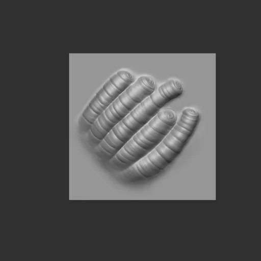 3D sculpting tool for creating stylized female hair curls, compatible with Blender for character design.