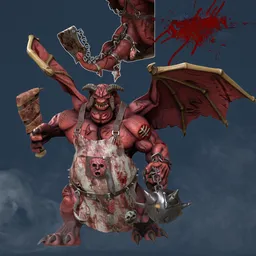 Butcher Demon Bossd dark red animated
