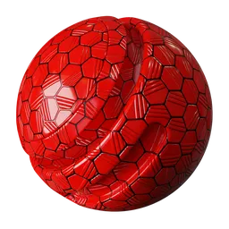 Red Hexagon Wave Tiles