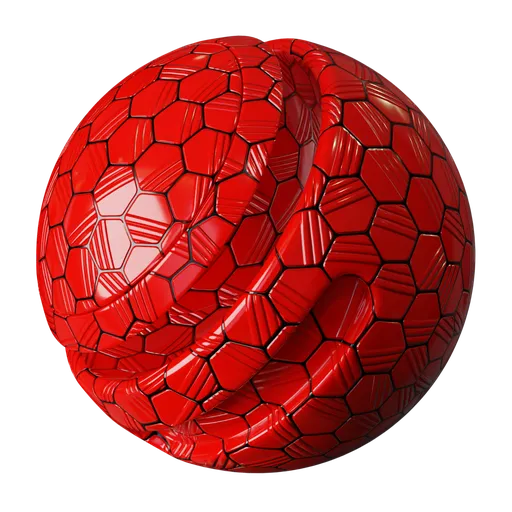 Red Hexagon Wave Tiles